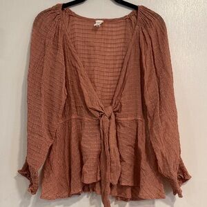 LAWLESS Rust Textured Blouse